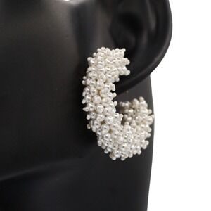 Mignonne Gavigan Taylor Mini Hoop Earrings Pearly Beaded Gold Designer Hoops